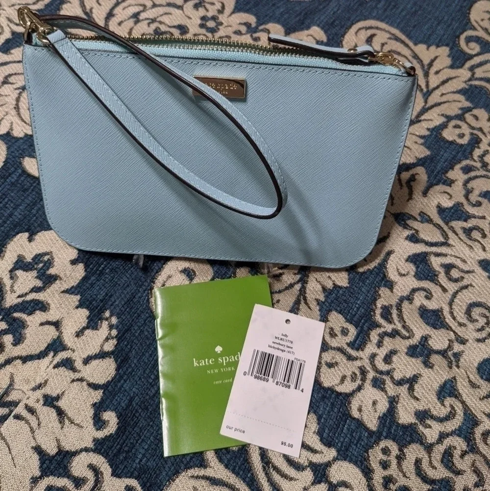 Kate Spade zip wristlet, wallet, blue